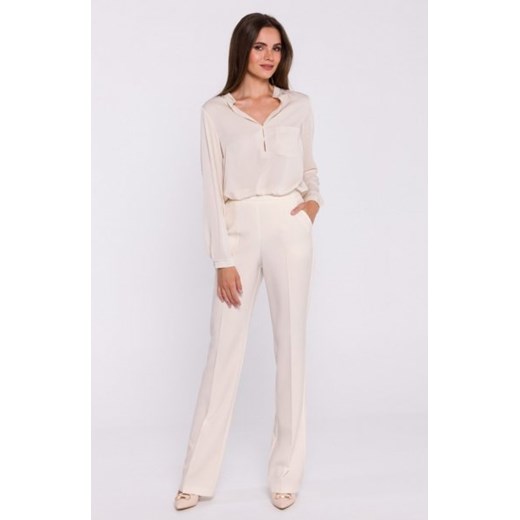 Stylove S371 spodnie rozszerzane na dole ecru ze sklepu intimiti.pl w kategorii Spodnie damskie - zdjęcie 187867004