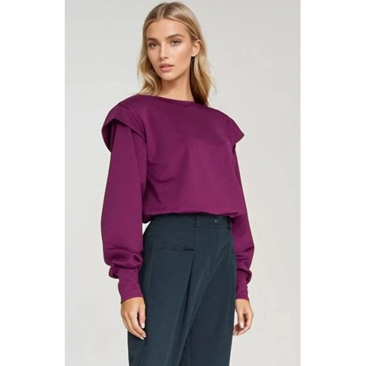 Nife purpurowa bluza damska oversize z wysokimi ściągaczami ze sklepu intimiti.pl w kategorii Bluzy damskie - zdjęcie 187867223