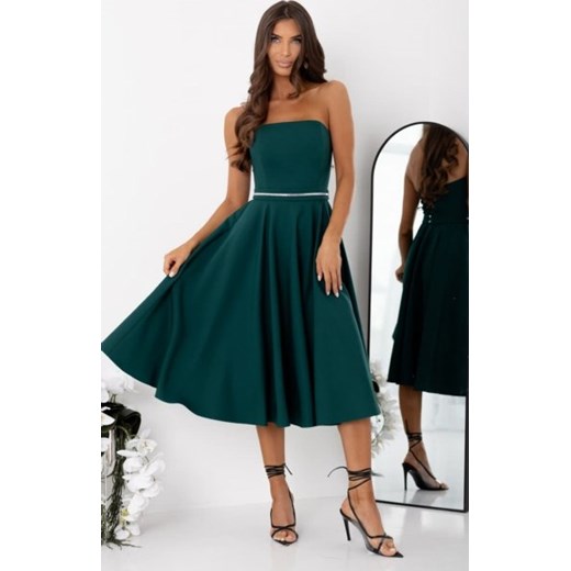 Duet Aurelia rozkloszowana sukienka midi butelkowa ze sklepu intimiti.pl w kategorii Sukienki - zdjęcie 187867433