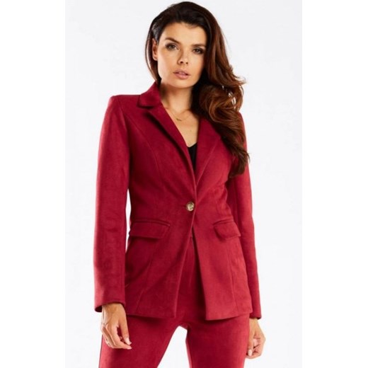 Elegancki bordowy żakiet damski A460 ze sklepu intimiti.pl w kategorii Marynarki damskie - zdjęcie 187867520