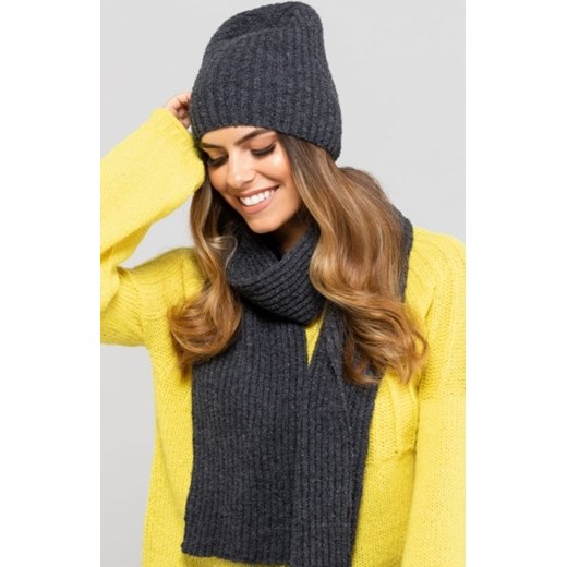 Kamea Kadyks szalik damski z wełną grafitowy ze sklepu intimiti.pl w kategorii Szaliki i chusty damskie - zdjęcie 187867680