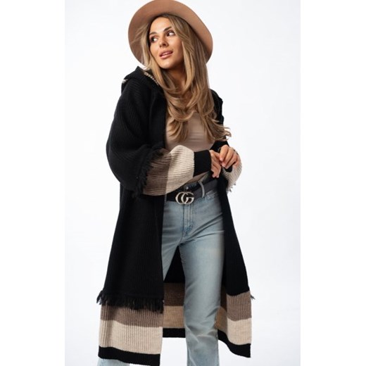Lori oversizowy kardigan z kapturem czarny ze sklepu intimiti.pl w kategorii Swetry damskie - zdjęcie 187867763