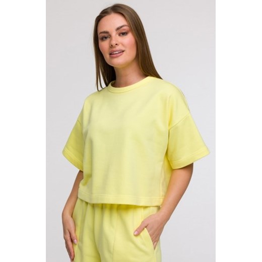 Bewear B294 bluza oversize z krótkimi rękawami cytrynowa ze sklepu intimiti.pl w kategorii Bluzy damskie - zdjęcie 187868040