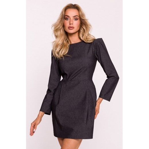 Moe sukienka mini z długimi rękawami grafitowa M805 ze sklepu intimiti.pl w kategorii Sukienki - zdjęcie 187868141