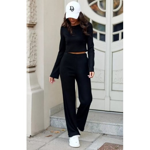 Roco Hanne spodnie z prążkowej dzianiny czarne ze sklepu intimiti.pl w kategorii Spodnie damskie - zdjęcie 187868322