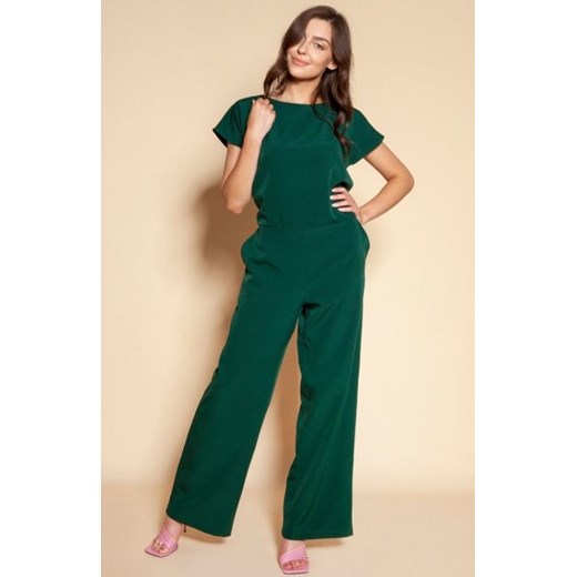 Elegancki kombinezon z odkrytymi plecami zielony KB121 ze sklepu intimiti.pl w kategorii Kombinezony damskie - zdjęcie 187868604