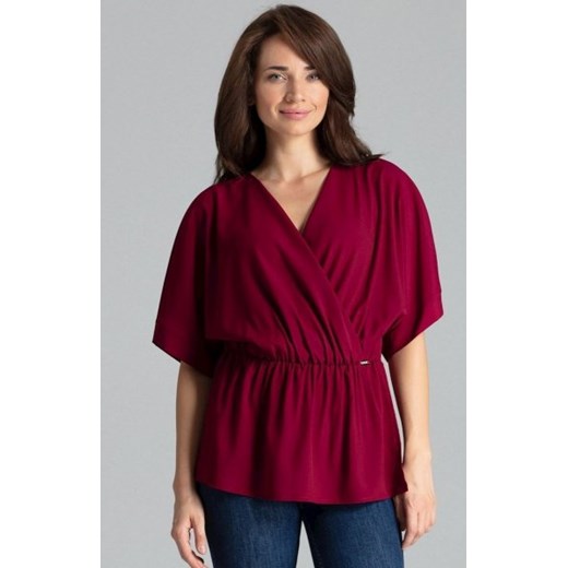 Oversizowa bluzka bordowa L063 ze sklepu intimiti.pl w kategorii Bluzki damskie - zdjęcie 187868674