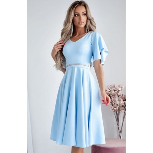 Duet Luna rozkloszowana sukienka midi błękitna ze sklepu intimiti.pl w kategorii Sukienki - zdjęcie 187868980