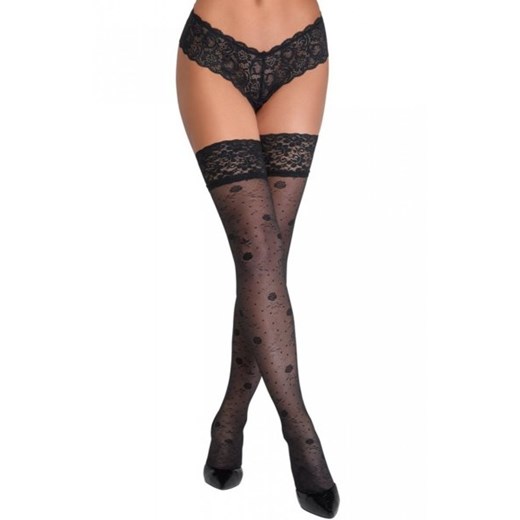 Pończochy samonośne róże ze sklepu intimiti.pl w kategorii Pończochy - zdjęcie 187869300