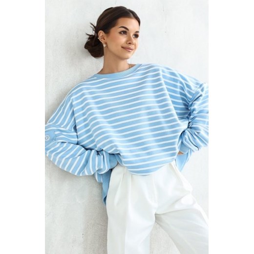 Oversizowa bluza damska w paski Flowy ze sklepu intimiti.pl w kategorii Bluzy damskie - zdjęcie 187869673