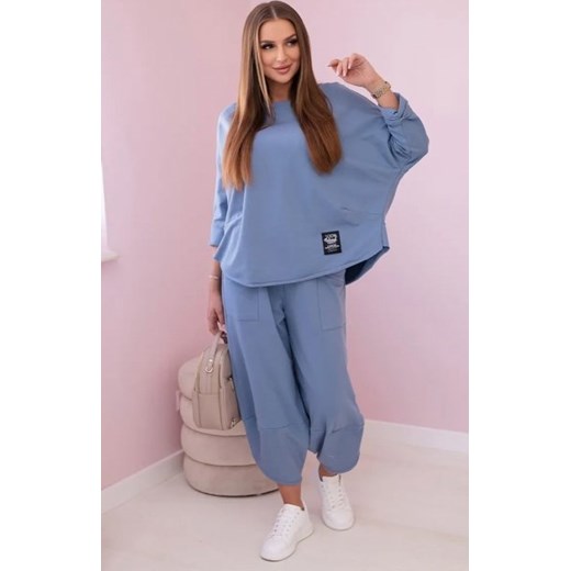 Komplet bawełniany bluza i spodnie jeansowy ze sklepu intimiti.pl w kategorii Dresy damskie - zdjęcie 187869690