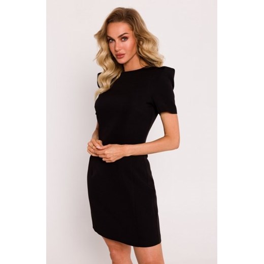 Moe sukienka mini z ozdobnymi rękawami czarna M777 ze sklepu intimiti.pl w kategorii Sukienki - zdjęcie 187869761