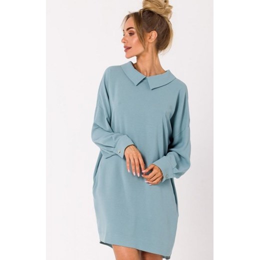 Moe M740 oversizowa sukienka z łańcuszkiem miętowa ze sklepu intimiti.pl w kategorii Sukienki - zdjęcie 187869784