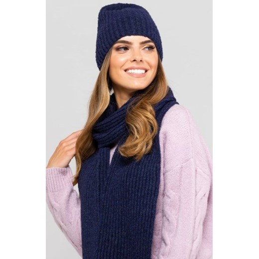 Kamea Kadyks szalik damski z wełną granatowy ze sklepu intimiti.pl w kategorii Szaliki i chusty damskie - zdjęcie 187870464