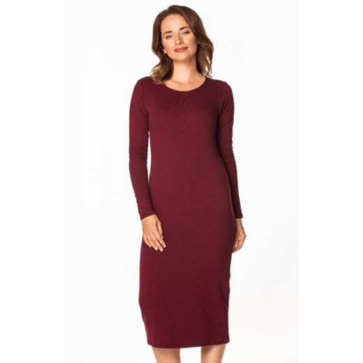 Tessita T365 dopasowana sukienka maxi bordowa ze sklepu intimiti.pl w kategorii Sukienki - zdjęcie 187870494