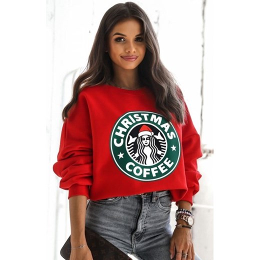 Świąteczna bluza damska oversize christmas coffe ze sklepu intimiti.pl w kategorii Bluzy damskie - zdjęcie 187870514