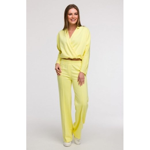 Bewear B296 spodnie dresowe z przeszyciami cytrynowe ze sklepu intimiti.pl w kategorii Spodnie damskie - zdjęcie 187870672
