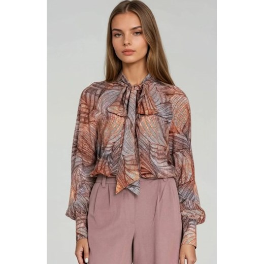 Nife wiskozowa bluzka z szarfą wzór paproci ze sklepu intimiti.pl w kategorii Bluzki damskie - zdjęcie 187870953