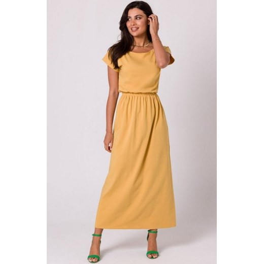 Bewear B264 maxi sukienka bawełniana musztardowa ze sklepu intimiti.pl w kategorii Sukienki - zdjęcie 187871810