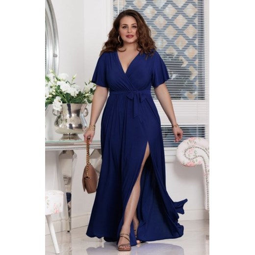 Wieczorowa maxi sukienka Bella chabrowa ze sklepu intimiti.pl w kategorii Sukienki - zdjęcie 187871871