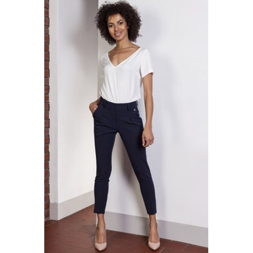 Spodnie cygaretki granat SD115 ze sklepu intimiti.pl w kategorii Spodnie damskie - zdjęcie 187872722