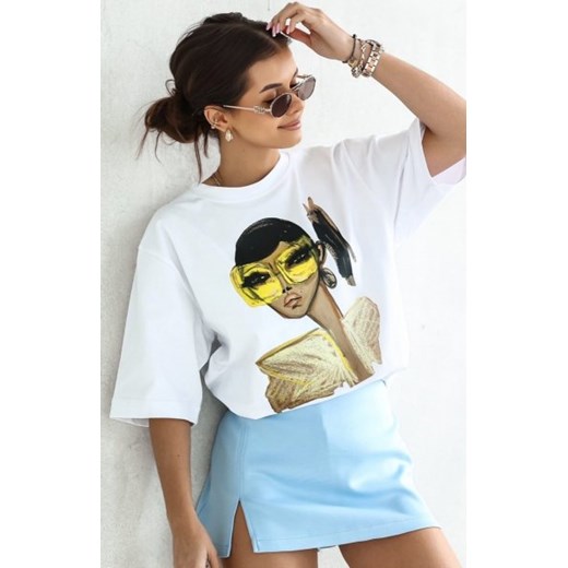 Oversizowy t-shirt damski żółte okulary ze sklepu intimiti.pl w kategorii Bluzki damskie - zdjęcie 187872832