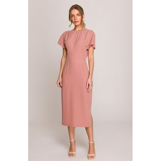 Stylove S398 sukienka z dekoltem z tyłu i rozcięciem różana ze sklepu intimiti.pl w kategorii Sukienki - zdjęcie 187872870