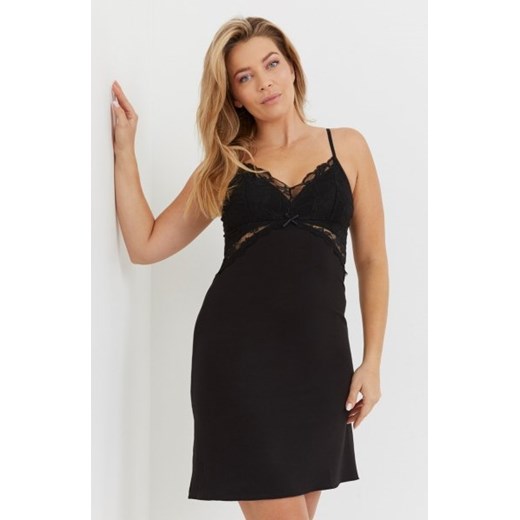 De Lafense Velar 739 czarna koszula damska ze sklepu intimiti.pl w kategorii Koszule nocne - zdjęcie 187873124