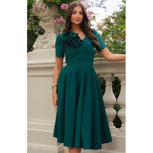 Elizabeth Rubi sukienka midi butelkowa zieleń ze sklepu intimiti.pl w kategorii Sukienki - zdjęcie 187873414