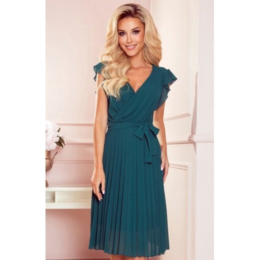 Numoco 374-1 POLINA plisowana sukienka z dekoltem i falbankami ze sklepu intimiti.pl w kategorii Sukienki - zdjęcie 187873621