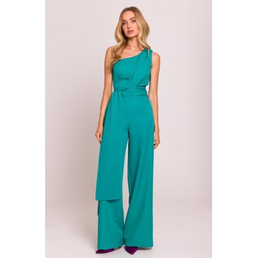 Moe kombinezon na jedno ramię turkusowy M845 ze sklepu intimiti.pl w kategorii Kombinezony damskie - zdjęcie 187873674
