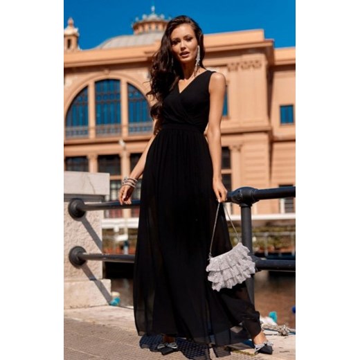 Długa szyfonowa sukienka 0213 czarna ze sklepu intimiti.pl w kategorii Sukienki - zdjęcie 187873714