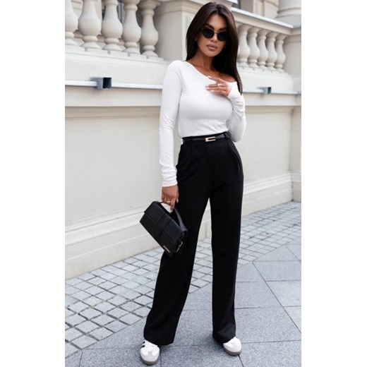 Ivon Darren szerokie spodnie z gumą w pasie czarne ze sklepu intimiti.pl w kategorii Spodnie damskie - zdjęcie 187873782