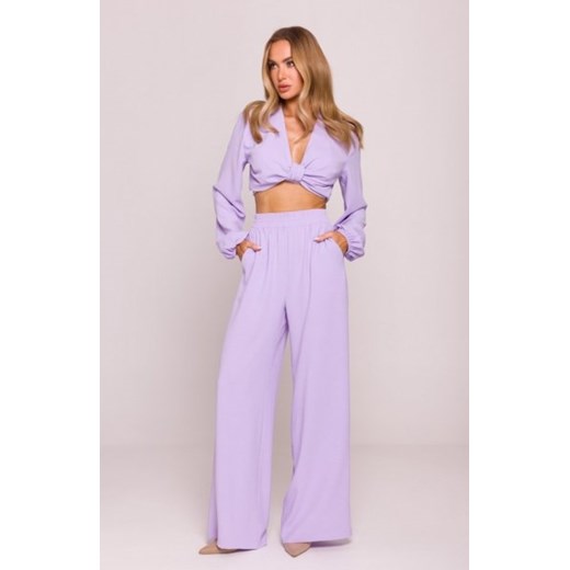 Moe długie spodnie letnie fiołkowe M862 ze sklepu intimiti.pl w kategorii Spodnie damskie - zdjęcie 187873991