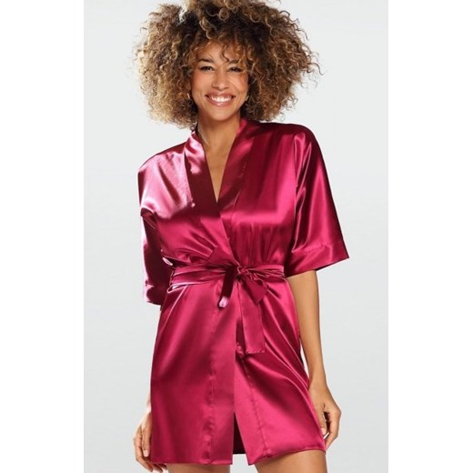 Dkaren 90 szlafrok damski bordowy ze sklepu intimiti.pl w kategorii Szlafroki damskie - zdjęcie 187874094