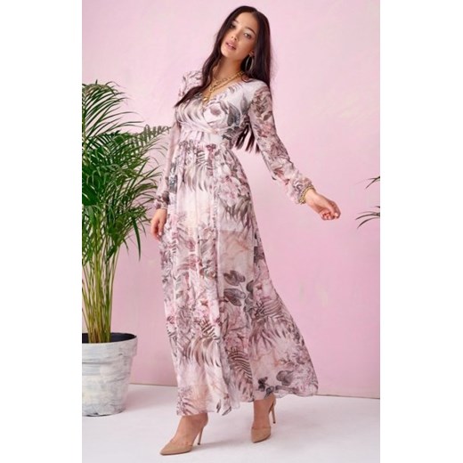 Długa sukienka w kwiaty 0219/U65 ze sklepu intimiti.pl w kategorii Sukienki - zdjęcie 187874154