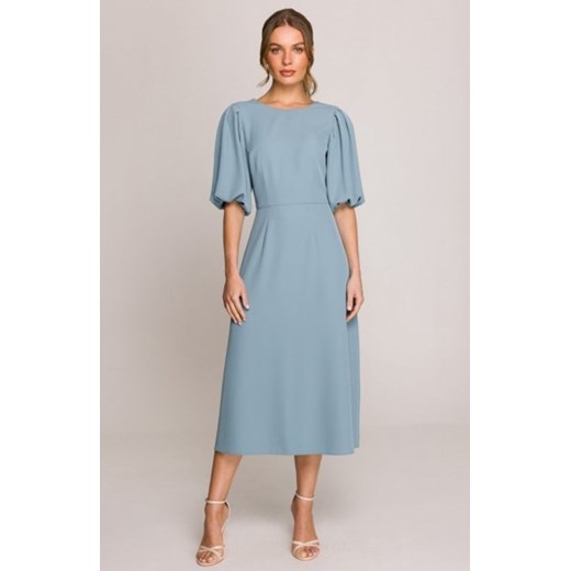 Stylove S399 sukienka z bufiastymi rękawami zimny niebieski ze sklepu intimiti.pl w kategorii Sukienki - zdjęcie 187874161
