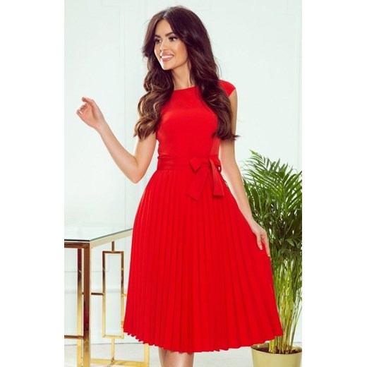 Numoco 311-1 LILA plisowana sukienka z krótkim rękawkiem ze sklepu intimiti.pl w kategorii Sukienki - zdjęcie 187874340