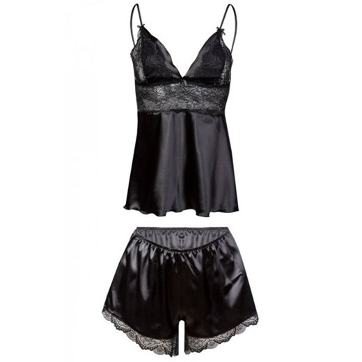 Dkaren Harmonia satynowy komplet czarny ze sklepu intimiti.pl w kategorii Piżamy damskie - zdjęcie 187874732