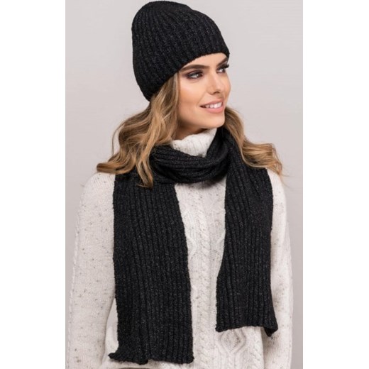 Kamea Kadyks szalik damski z wełną czarny ze sklepu intimiti.pl w kategorii Szaliki i chusty damskie - zdjęcie 187875044