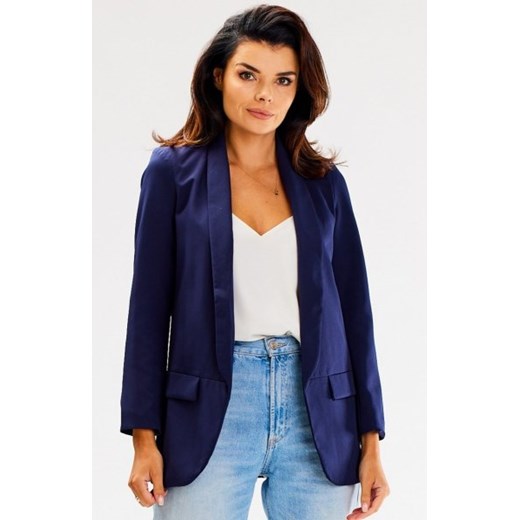 Awama A621 żakiet damski granatowy ze sklepu intimiti.pl w kategorii Marynarki damskie - zdjęcie 187876331