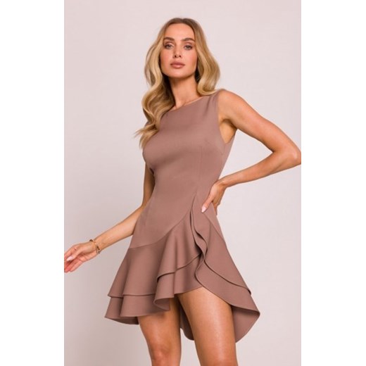 Moe sukienka z falbanami mokka M850 ze sklepu intimiti.pl w kategorii Sukienki - zdjęcie 187876433