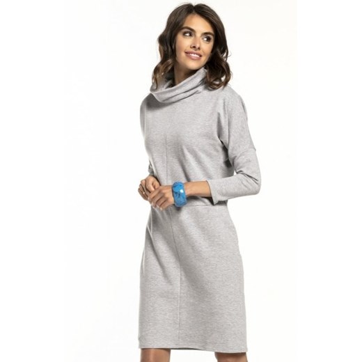 Tessita T290 sukienka z golfem szara ze sklepu intimiti.pl w kategorii Sukienki - zdjęcie 187876640
