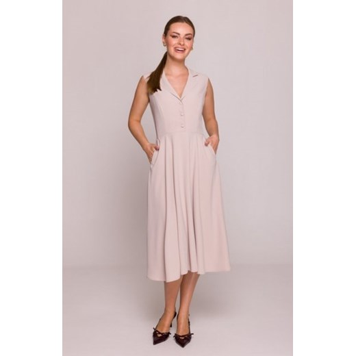 Stylove S409 sukienka z rozpinanym dekoltem beżowa ze sklepu intimiti.pl w kategorii Sukienki - zdjęcie 187876793