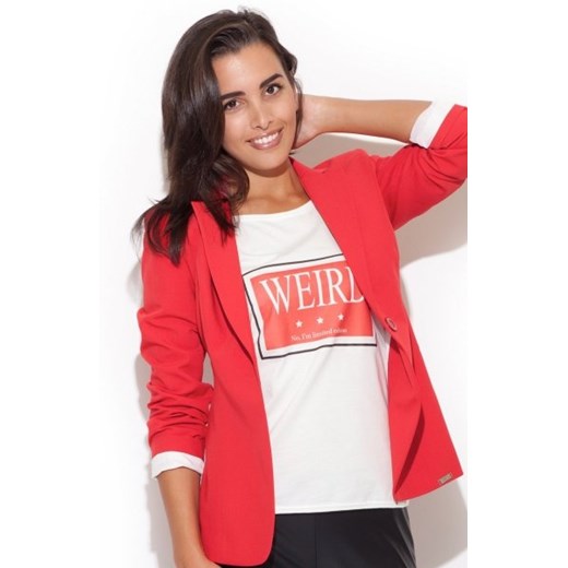 Katrus K201 żakiet czerwony ze sklepu intimiti.pl w kategorii Marynarki damskie - zdjęcie 187876822