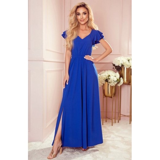 Numoco 310-3 LIDIA długa sukienka z dekoltem i falbankami ze sklepu intimiti.pl w kategorii Sukienki - zdjęcie 187877123