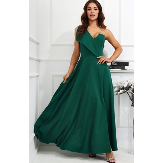 Nifiko Paula Mat gorsetowa sukienka na jedno ramię zielona ze sklepu intimiti.pl w kategorii Sukienki - zdjęcie 187877314