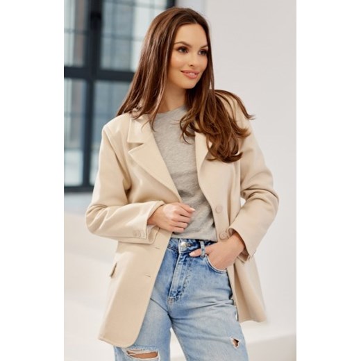 Elegancka jednorzędowa marynarka w jodełkę ze sklepu intimiti.pl w kategorii Marynarki damskie - zdjęcie 187877371