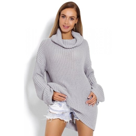 PeekaBoo 70012 gruby sweter golf szary ze sklepu intimiti.pl w kategorii Swetry damskie - zdjęcie 187877492