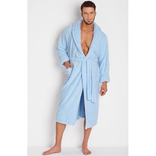 Dkaren 130 szlafrok męski błękitny ze sklepu intimiti.pl w kategorii Szlafroki męskie - zdjęcie 187877540